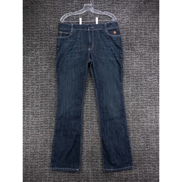 Wrangler FR Jeans Womens 11x34 Blue Mae Retro Bootcut Flame Resistant Stretch - Picture 1 of 16